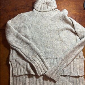 Marled Heather Gray Turtleneck Sweater